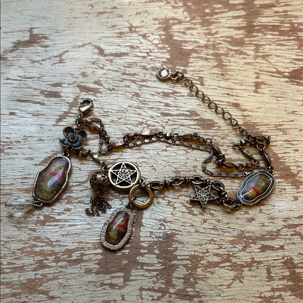 Pilgrim Danish Design Brass Three Strand Bracelet